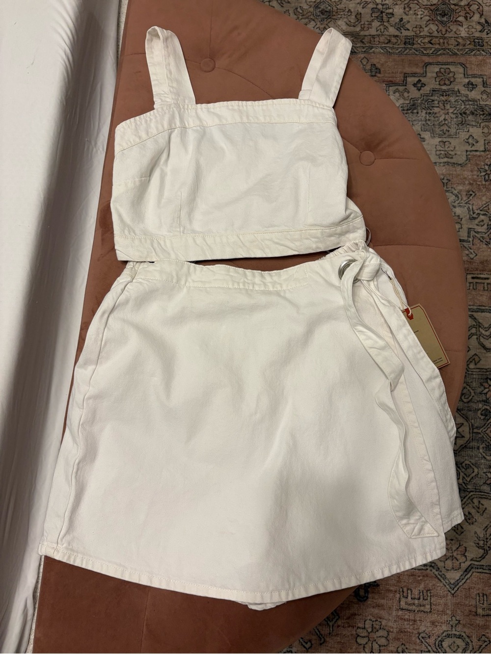 Lone Star White Two-Piece Set -  Jean/stretchy material